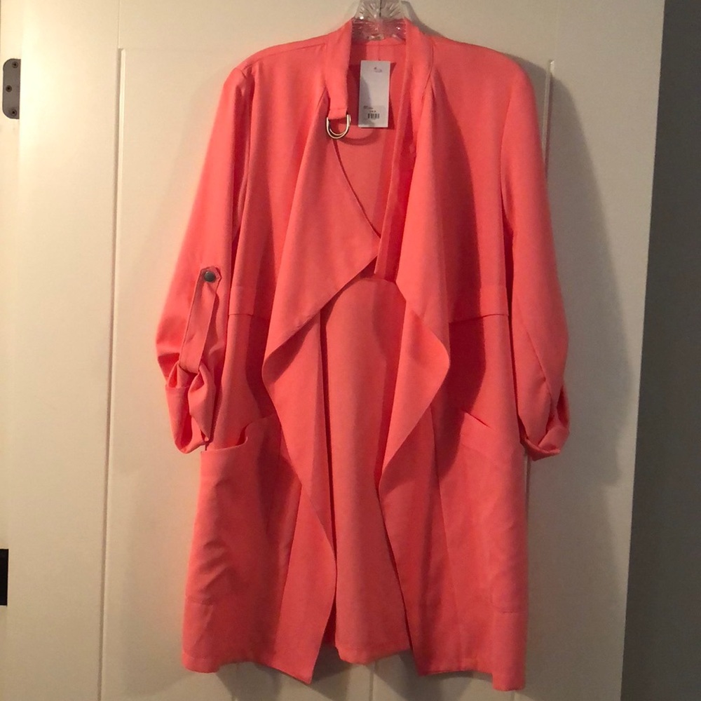 Hot pink lab coat style jacket or blazer